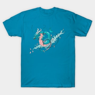 Tattoo Dragon, Aqua T-Shirt